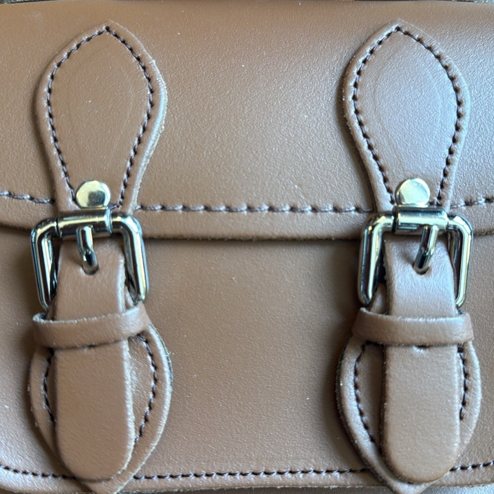New Zatchels Handmade Leather Micro Satchel Crossbody Shoulder Bag Chestnut Tan - Picture 12 of 13